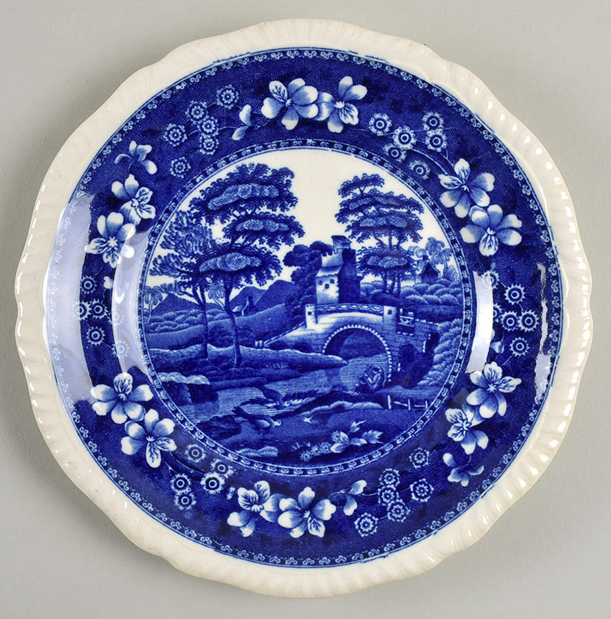 Tower Blue (No #, Older, Gadroon) Salad Plate by Spode-1