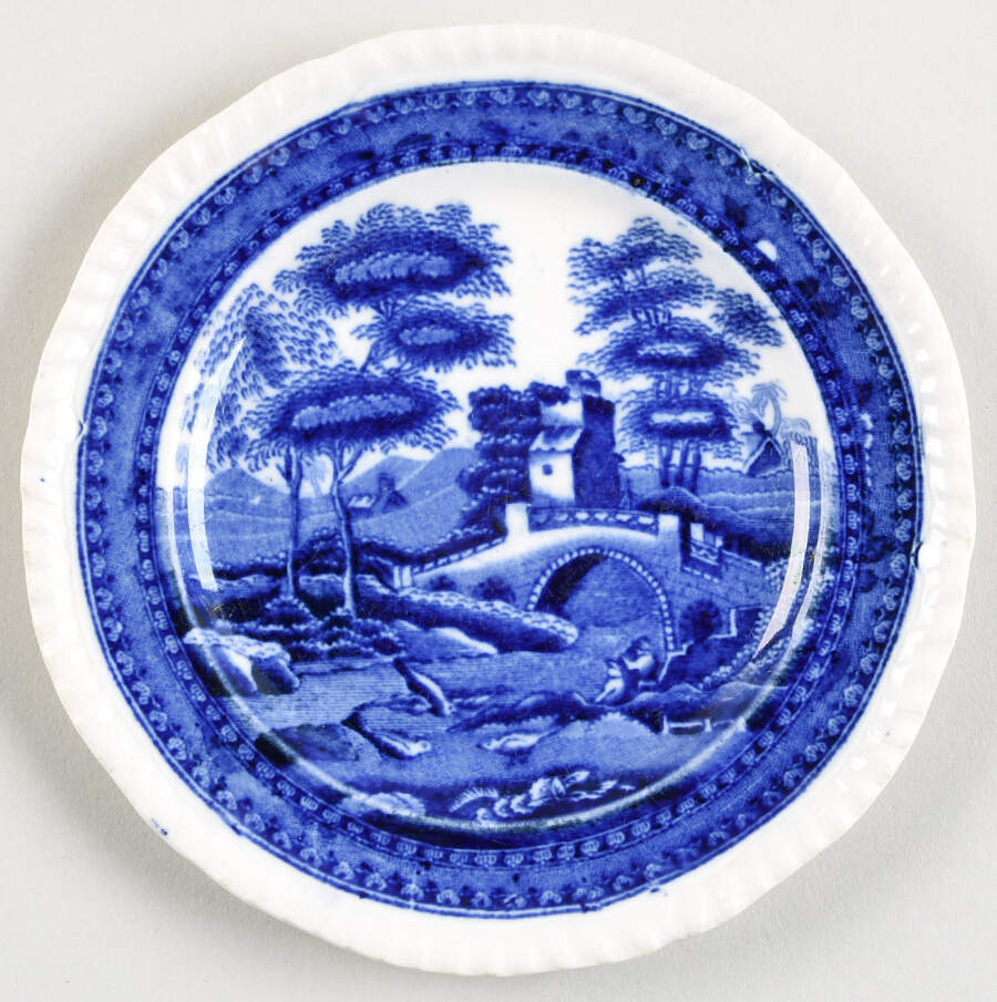 Tower Blue (No #, Older, Gadroon) Small Bread & Butter Plate by Spode-1