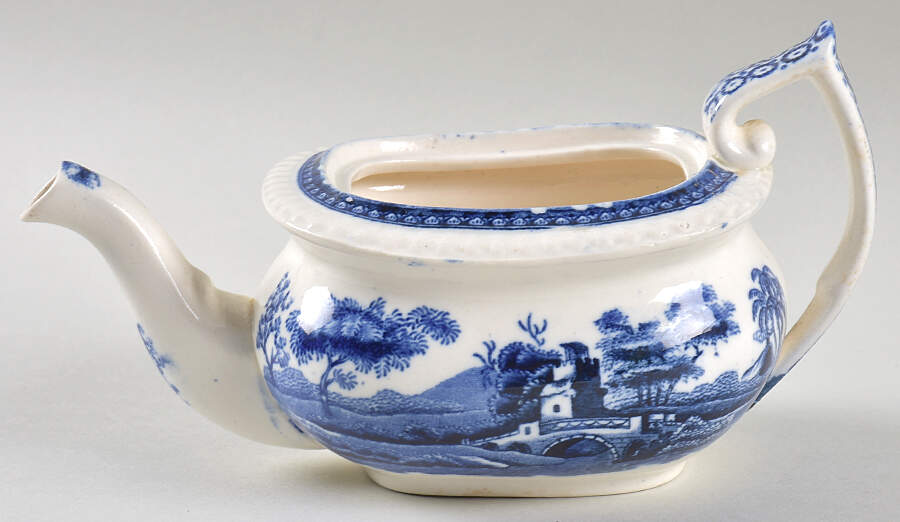 Tower Blue (No #, Older, Gadroon) Individual Teapot No Lid by Spode-1