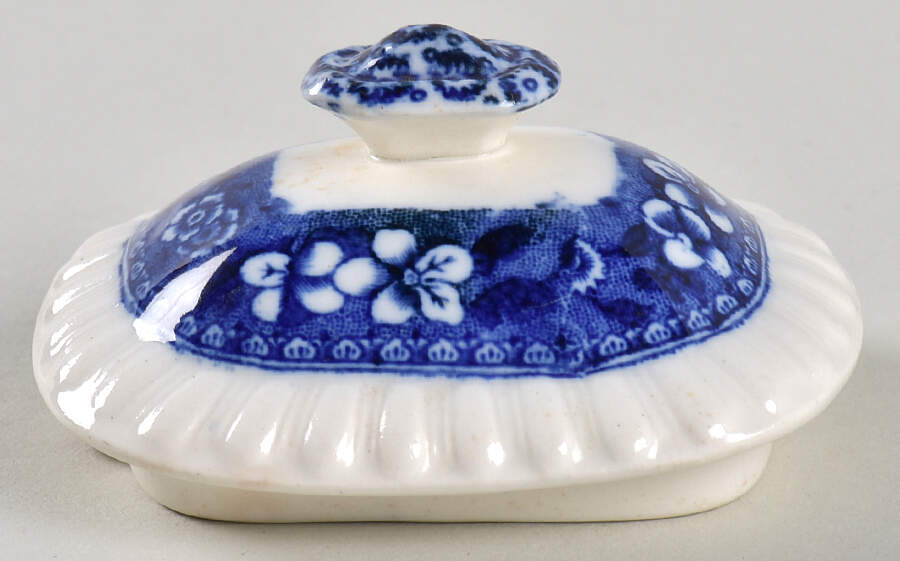 Tower Blue (No #, Older, Gadroon) Lid for Individual Teapot by Spode-1