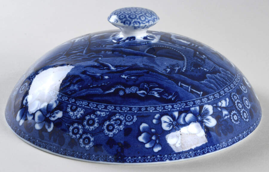 Tower Blue (No #, Older, Gadroon) Cover for Hot Water Plate by Spode-1