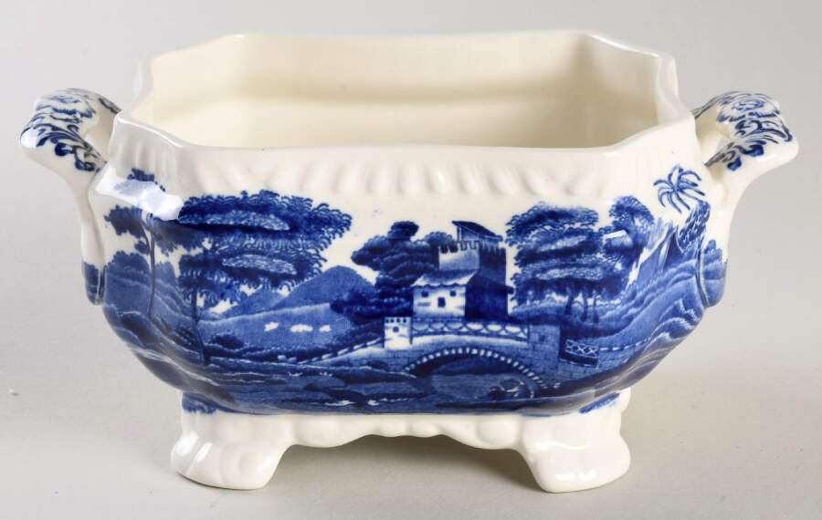 Tower Blue (No #, Older, Gadroon) Sauce Boat No LId by Spode-1