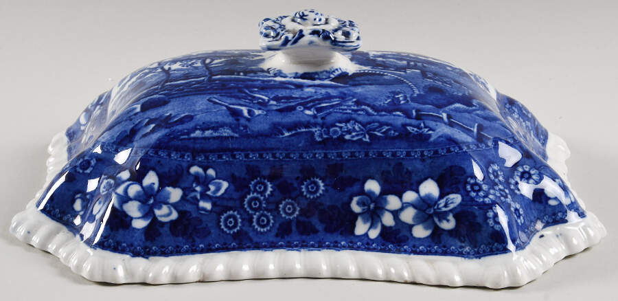 Tower Blue (No #, Older, Gadroon) Lid for Rectangular Vegetable by Spode-1