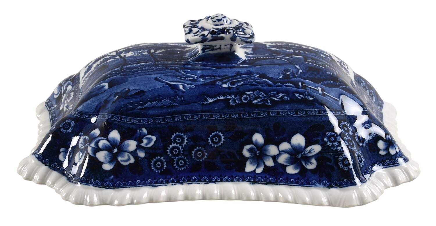 Tower Blue (No #, Older, Gadroon) Lid for Rectangular Vegetable by Spode-1