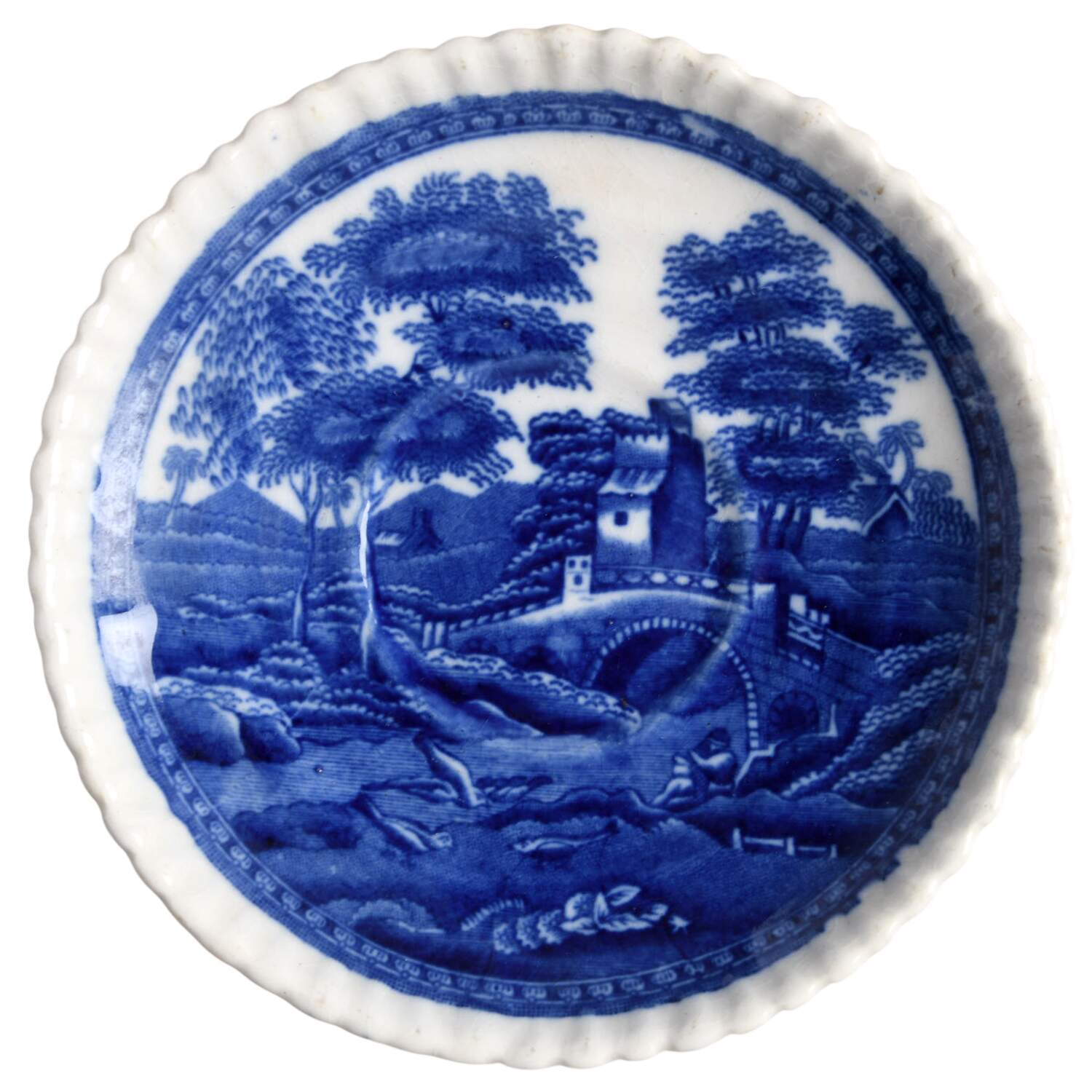 Tower Blue (No #, Older, Gadroon) Saucer for Flat Demitasse Cup by Spode-1