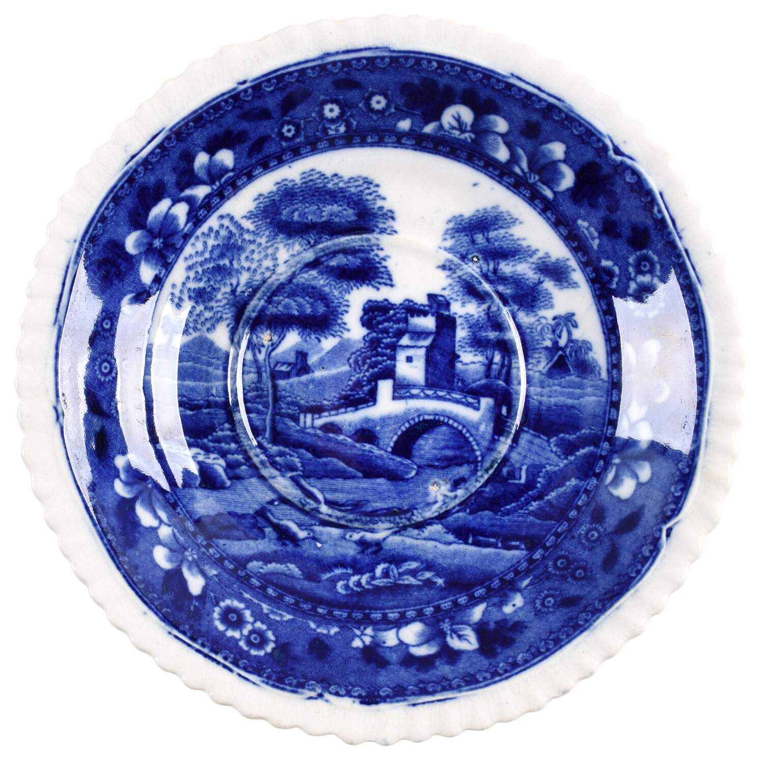Tower Blue (No #, Older, Gadroon) Saucer by Spode-1