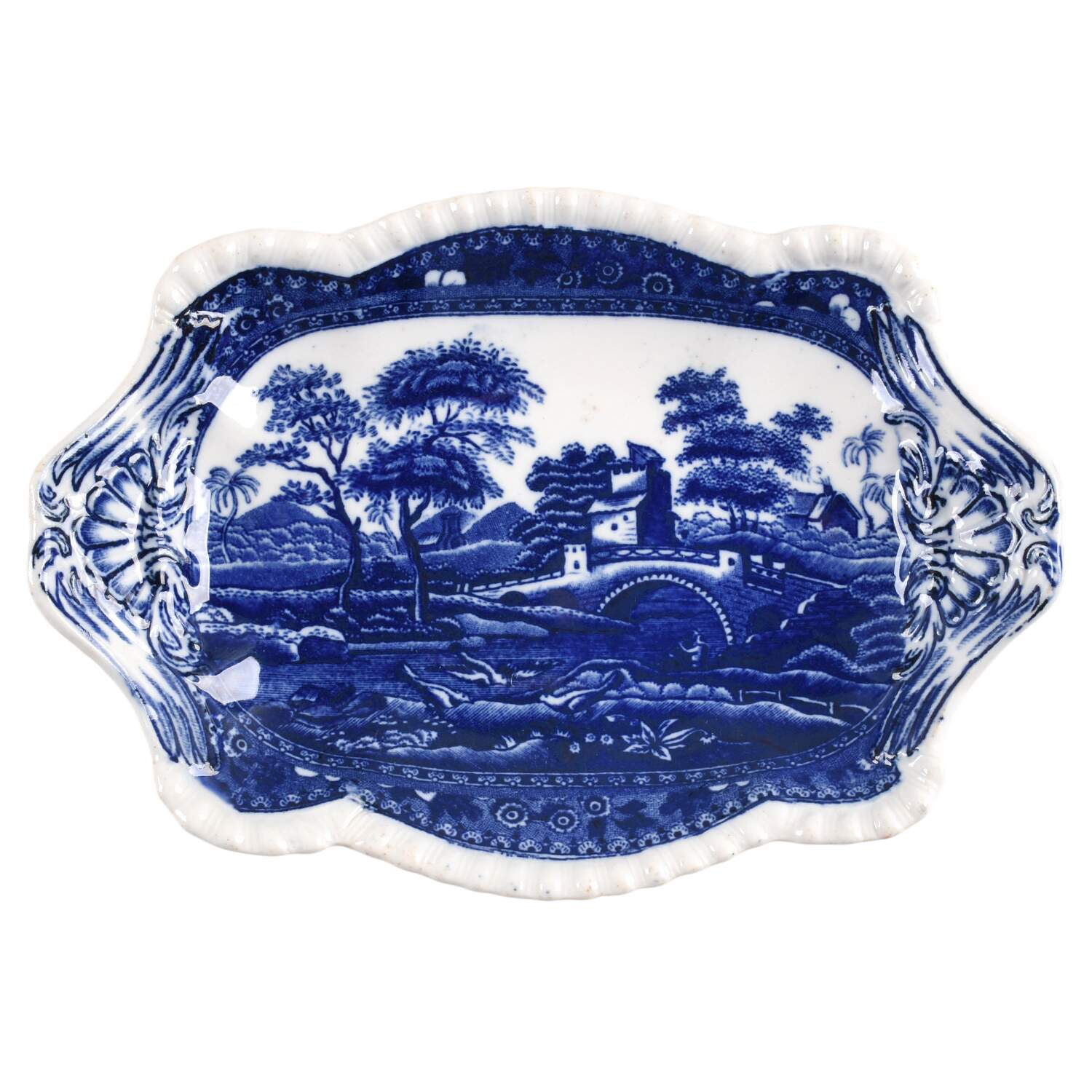 Tower Blue (No #, Older, Gadroon) Relish by Spode-1