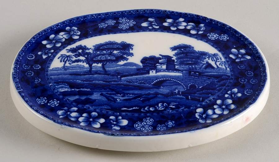 Tower Blue (No #, Older, Gadroon) Tea Tile by Spode-1