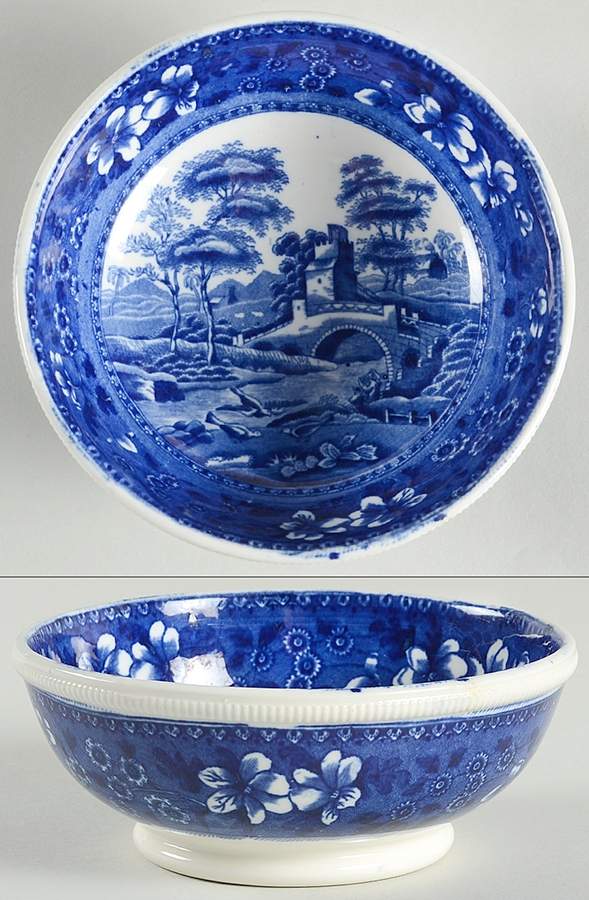 Tower Blue (No #, Older, Gadroon) Coupe Cereal Bowl by Spode-1
