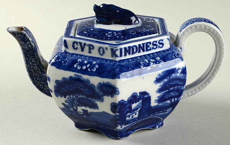Tower Blue (No #, Older, Gadroon) Mini Teapot & Lid by Spode-1