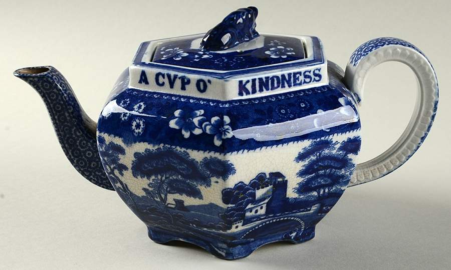 Tower Blue (No #, Older, Gadroon) Teapot & Lid by Spode-1