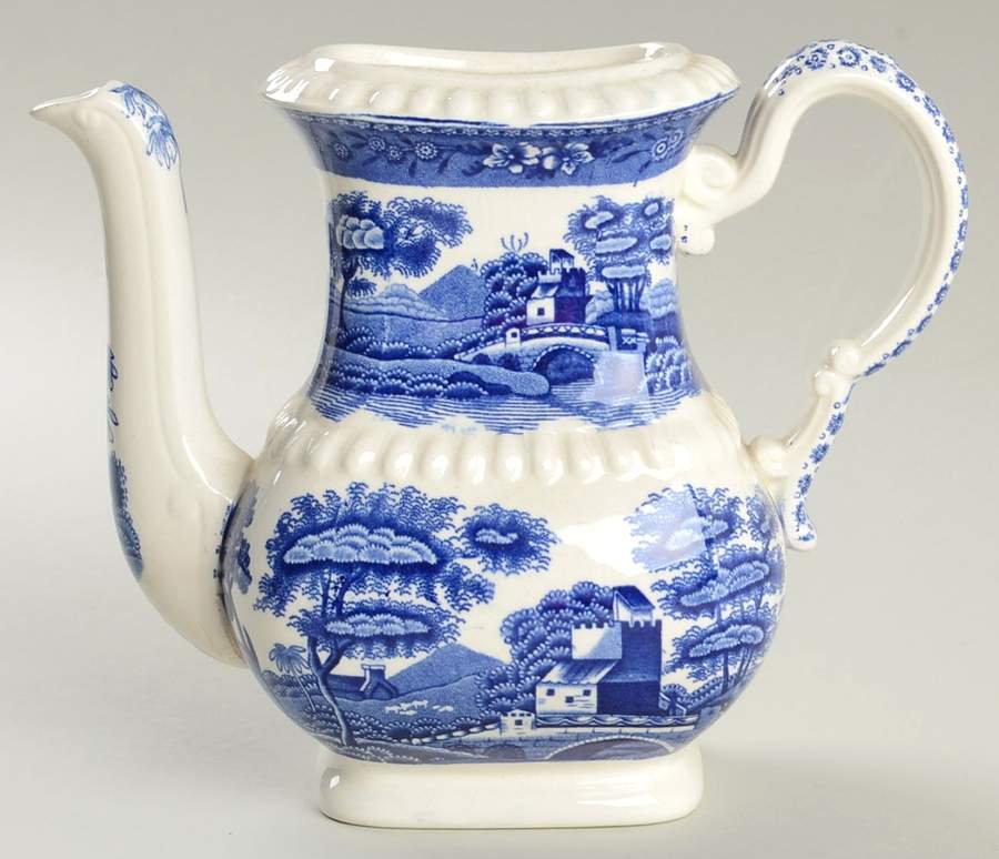 Tower Blue (No #, Older, Gadroon) Small Coffee Pot No Lid by Spode-1