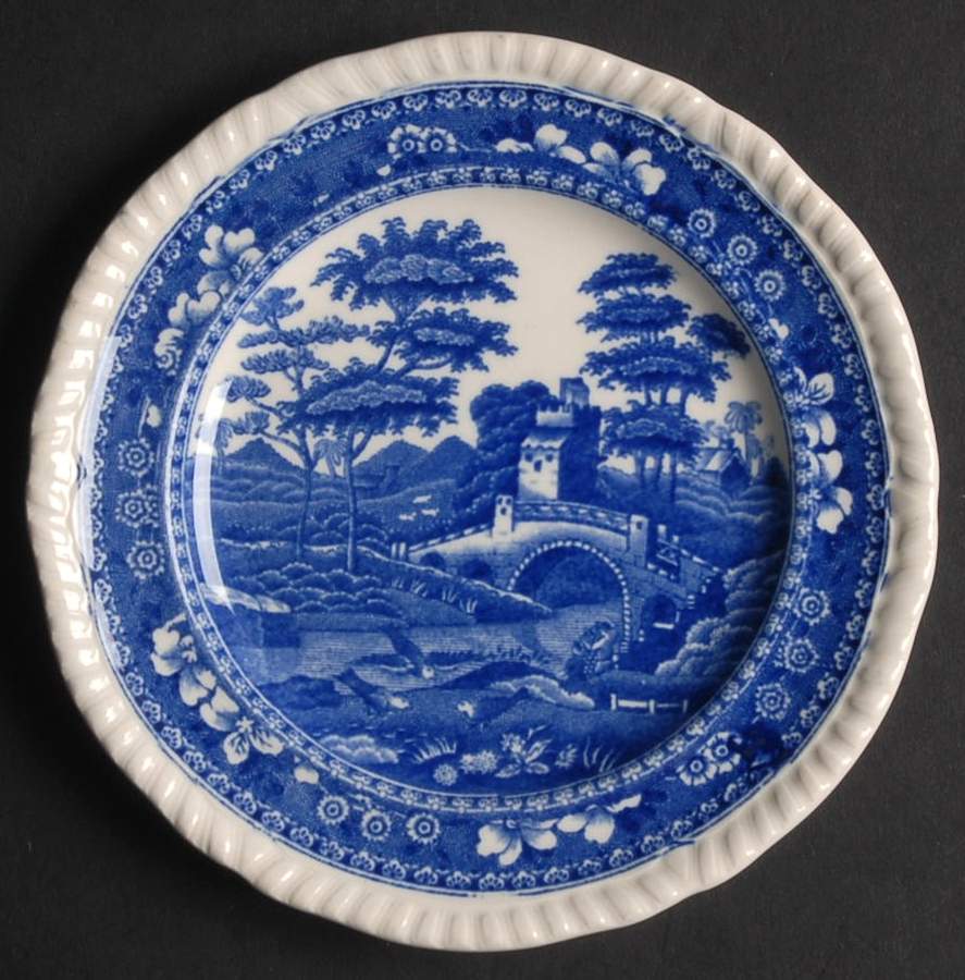 Tower Blue (No #, Older, Gadroon) Small Bread & Butter Plate by Spode-1