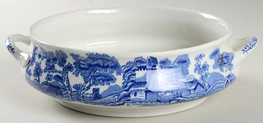 Tower Blue (No #, Older, Gadroon) Round Vegetable No Lid by Spode-1