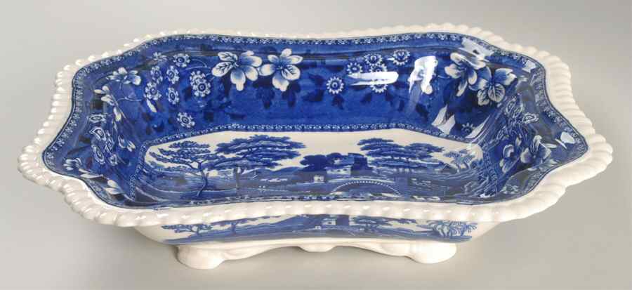 Tower Blue (No #, Older, Gadroon) Rectangular Vegetable No Lid by Spode-1