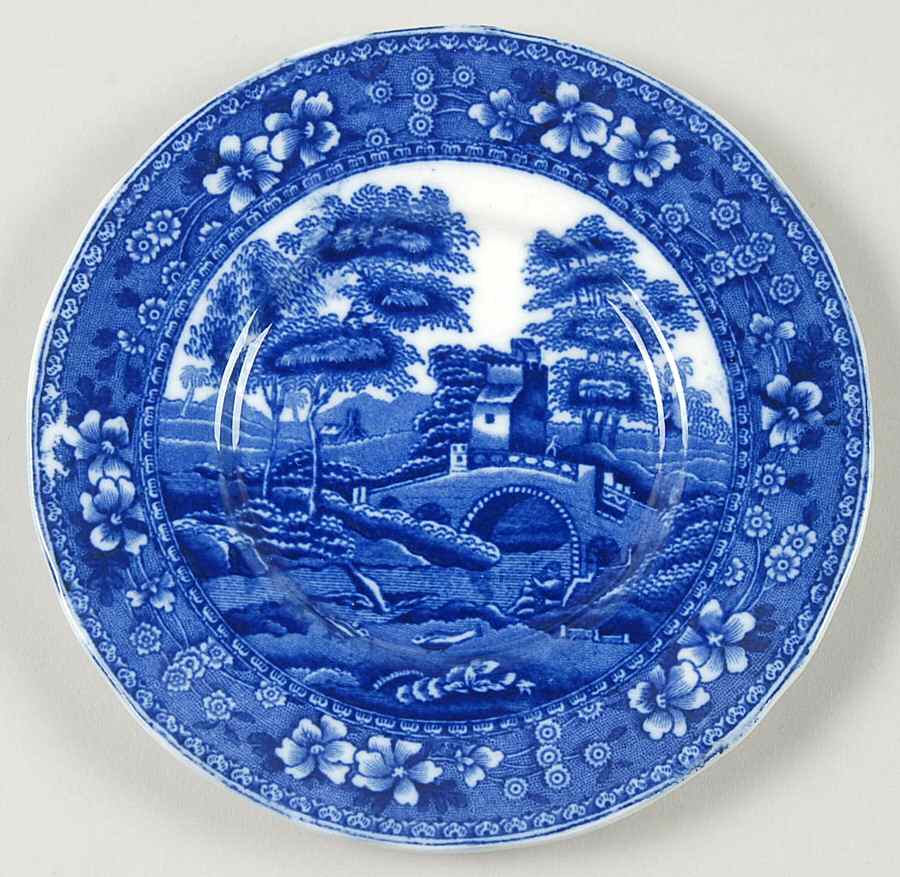 Tower Blue (No #, Older, Gadroon) Saucer for Ramekin by Spode-1