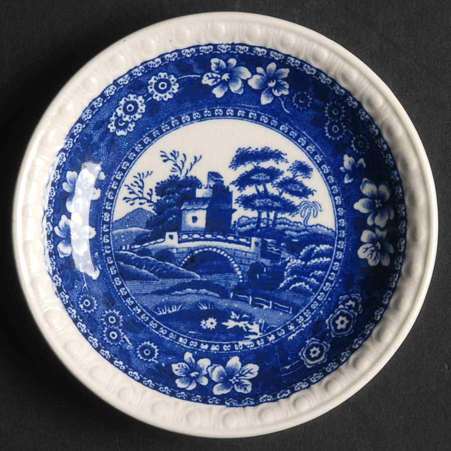 Tower Blue (No #, Older, Gadroon) Butter Pat by Spode-1