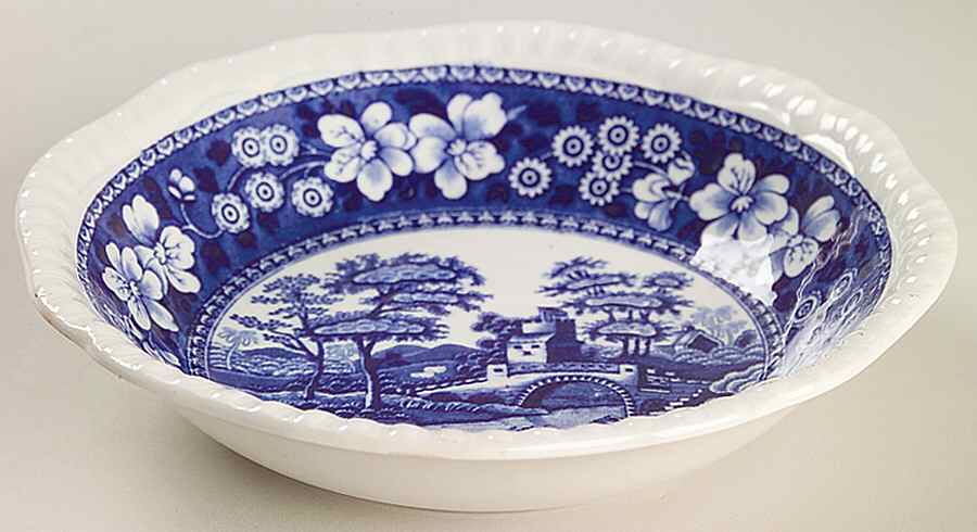Tower Blue (No #, Older, Gadroon) Coupe Cereal Bowl by Spode-1