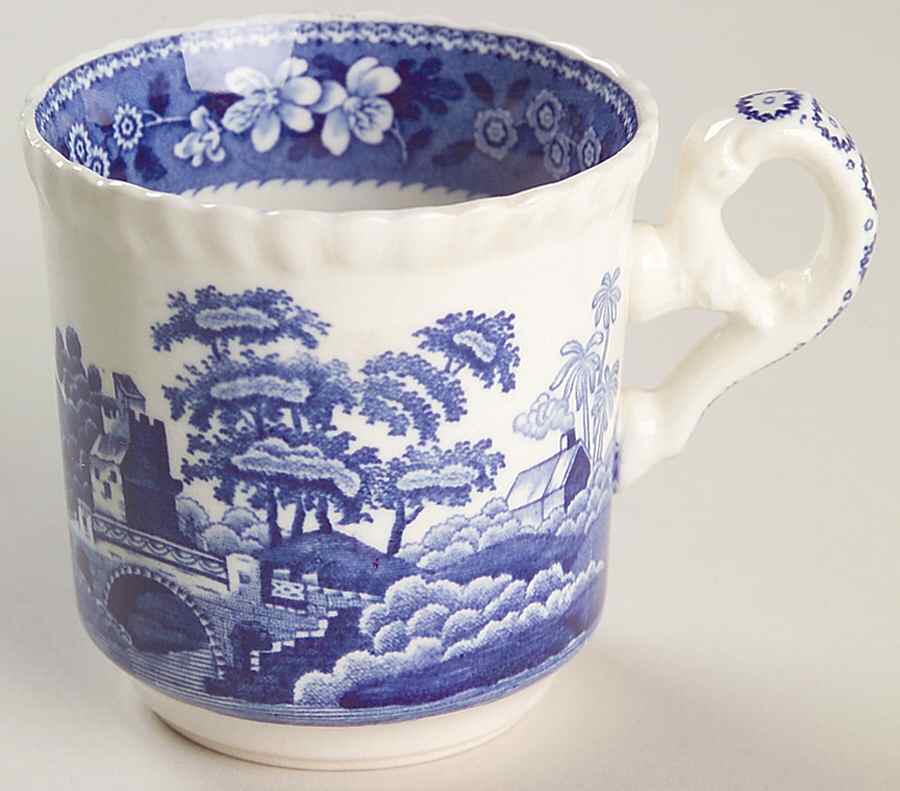 Tower Blue (No #, Older, Gadroon) Flat Demitasse Cup by Spode-1