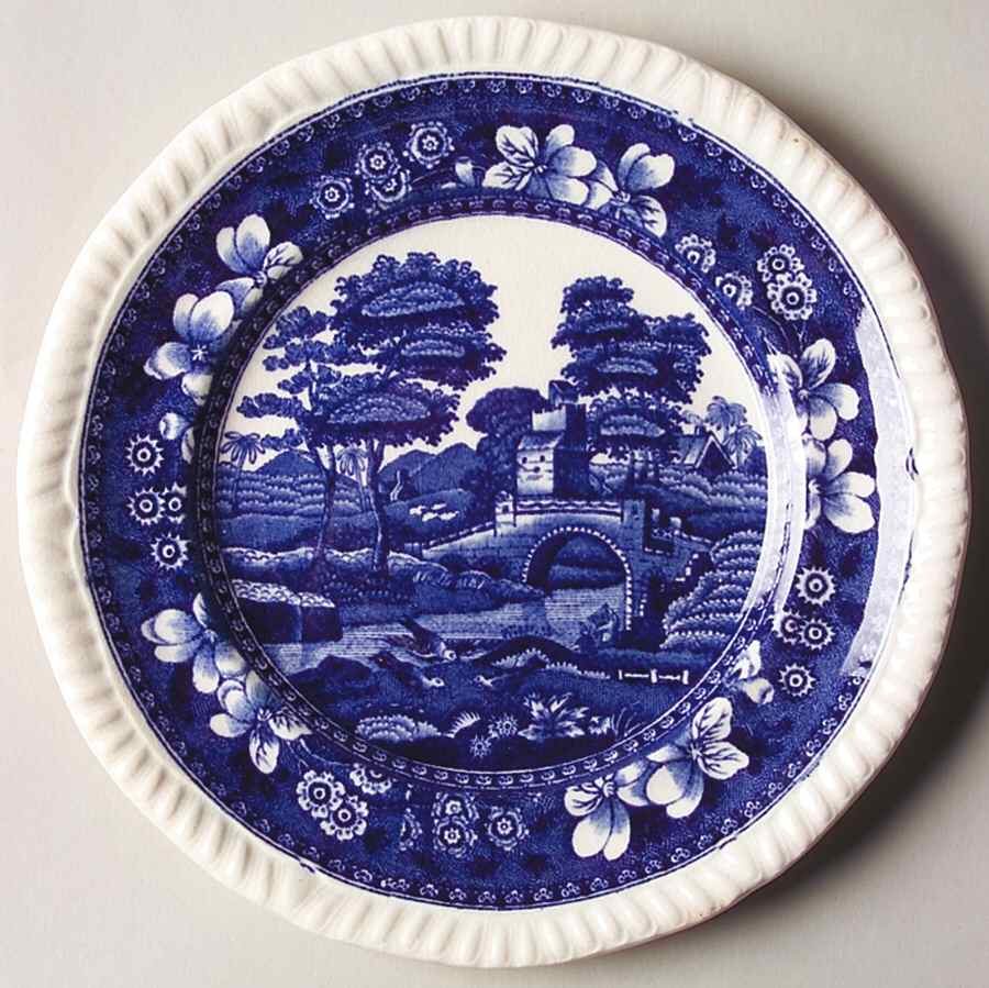 Tower Blue (No #, Older, Gadroon) Bread & Butter Plate by Spode-1