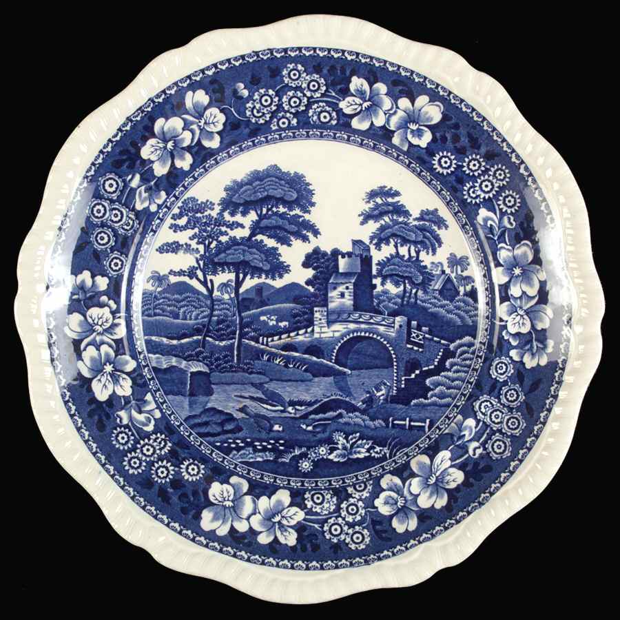 Tower Blue (No #, Older, Gadroon) Dinner Plate by Spode-1