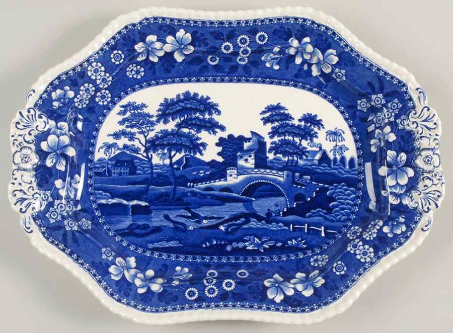 Tower Blue (No #, Older, Gadroon) Underplate for Tureen by Spode-1