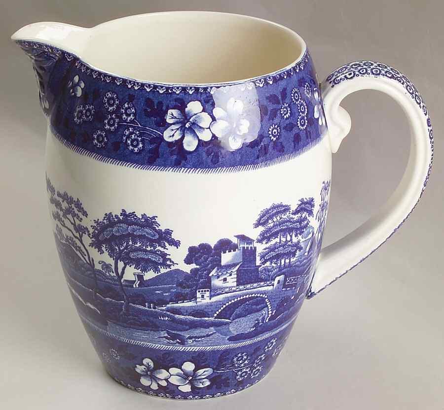 Tower Blue (No #, Older, Gadroon) 64 Oz Pitcher by Spode-1