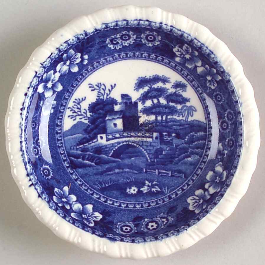 Tower Blue (No #, Older, Gadroon) Butter Pat by Spode-1