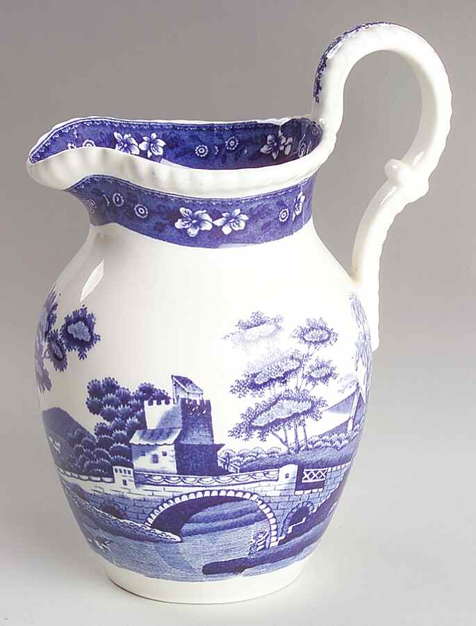 Tower Blue (No #, Older, Gadroon) 16 Oz Pitcher by Spode-1