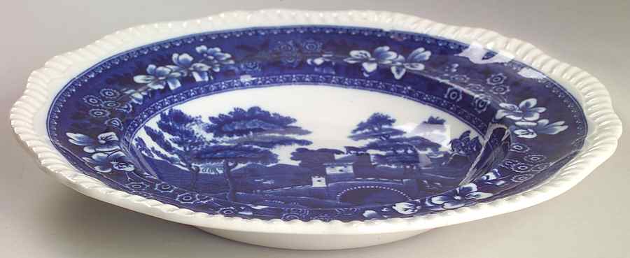 Tower Blue (No #, Older, Gadroon) Large Rim Soup Bowl by Spode-1
