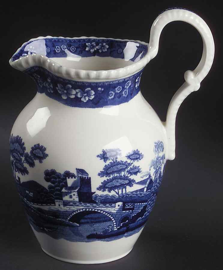 Tower Blue (No #, Older, Gadroon) 24 Oz Pitcher by Spode-1