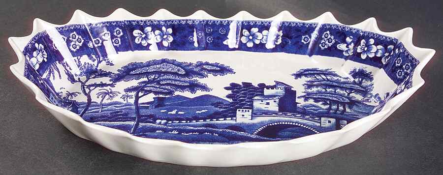 Tower Blue (No #, Older, Gadroon) Jubilee Platter by Spode-1