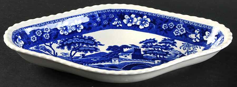 Tower Blue (No #, Older, Gadroon) Pickle Dish by Spode-1
