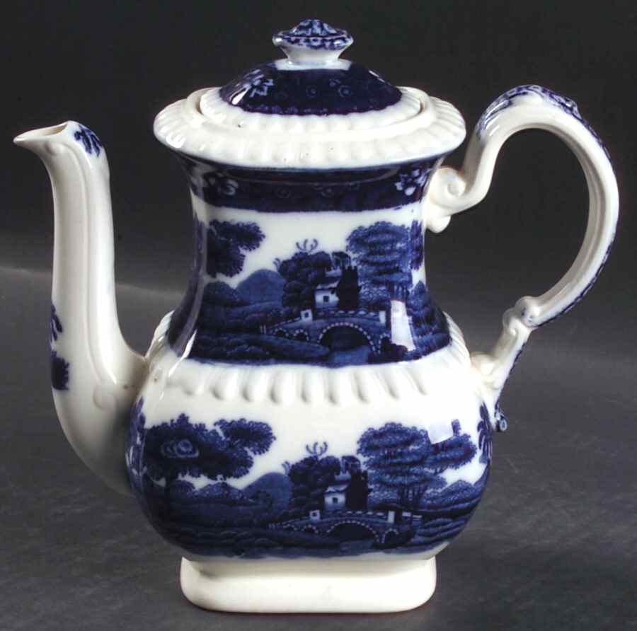Tower Blue (No #, Older, Gadroon) Mini Coffee Pot & Lid by Spode-1