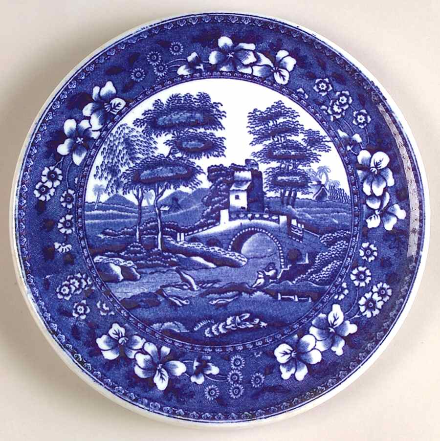 Tower Blue (No #, Older, Gadroon) Tea Tile by Spode-1