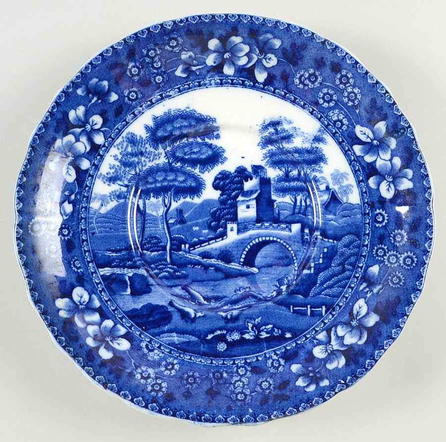 Tower Blue (No #, Older, Gadroon) Underplate for Gravy Boat by Spode-1