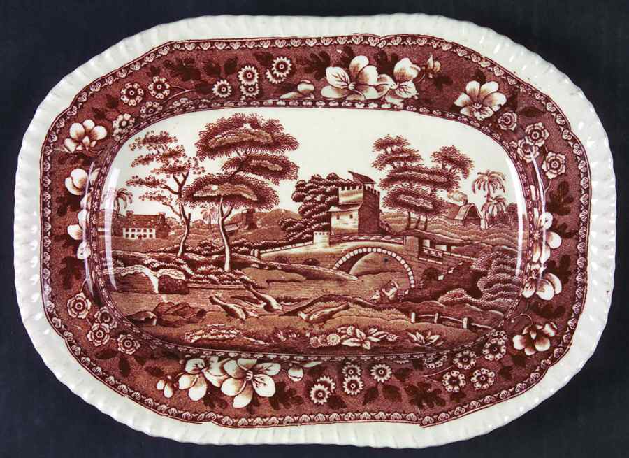 Tower Brown 9" Oval Serving Platter by Spode-1