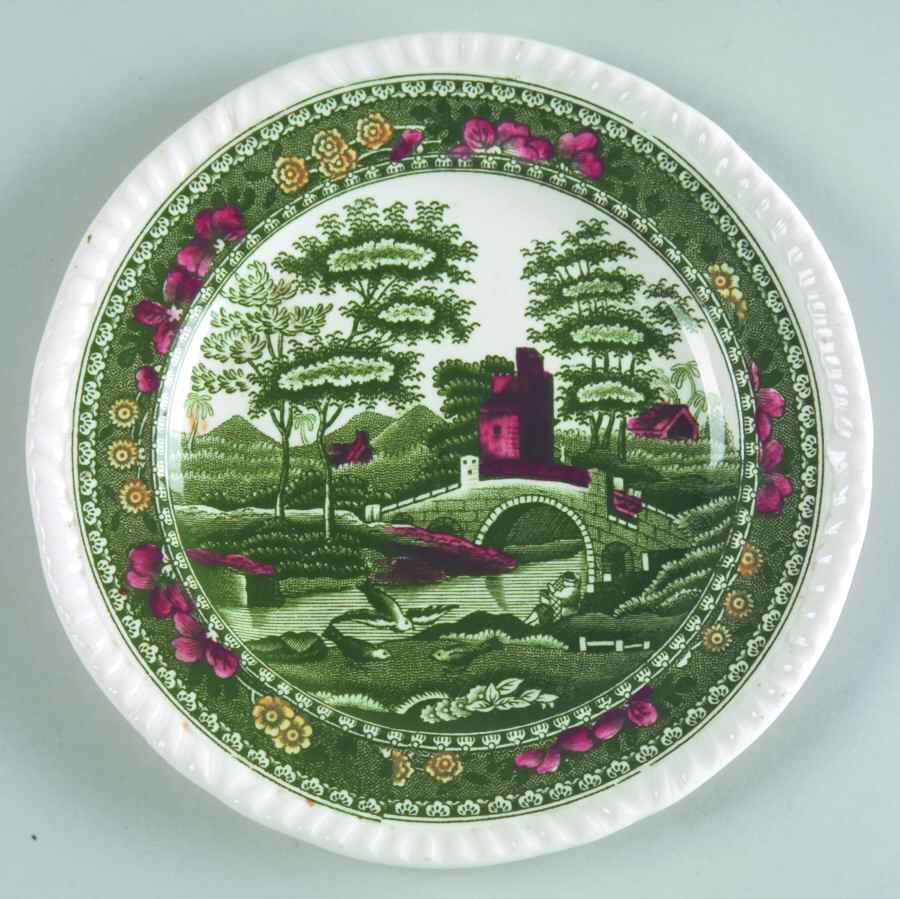 Tower Green Multicolor Bread & Butter Plate by Spode-1