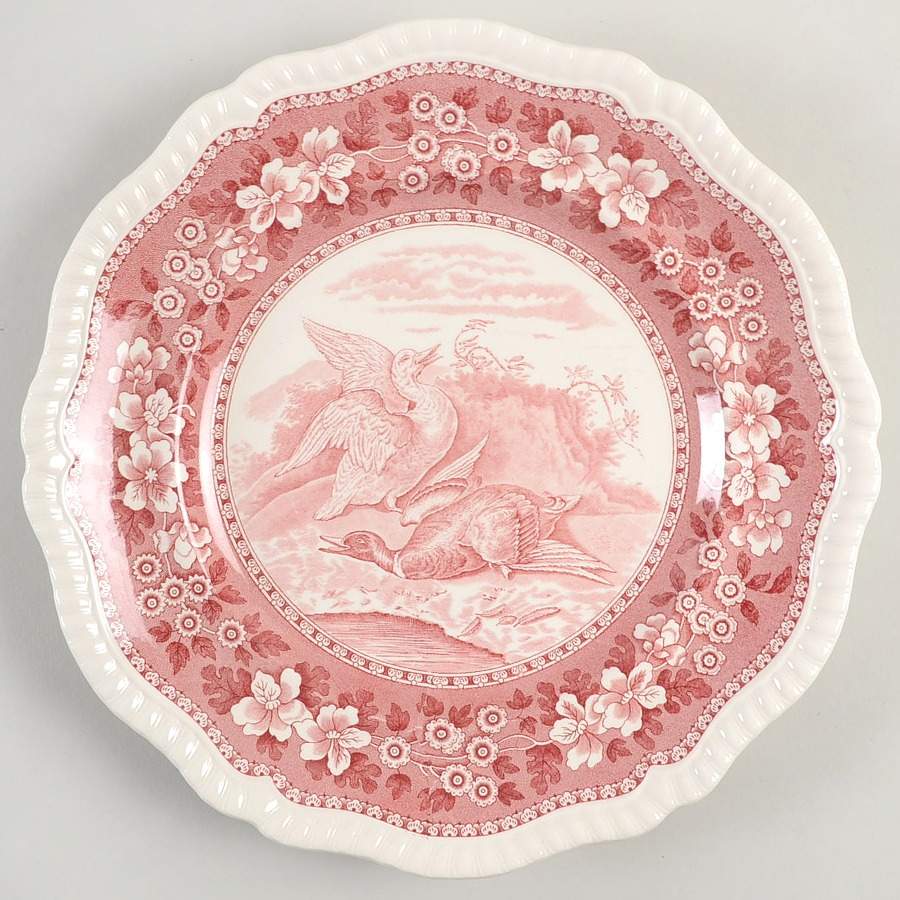 Tower Pink (Game Bird Center) Dinner Plate by Spode-1