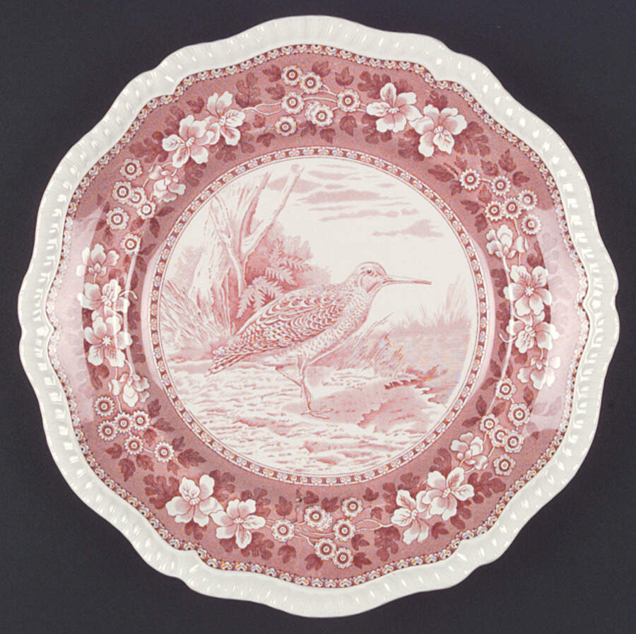 Tower Pink (Game Bird Center) Dinner Plate by Spode-1