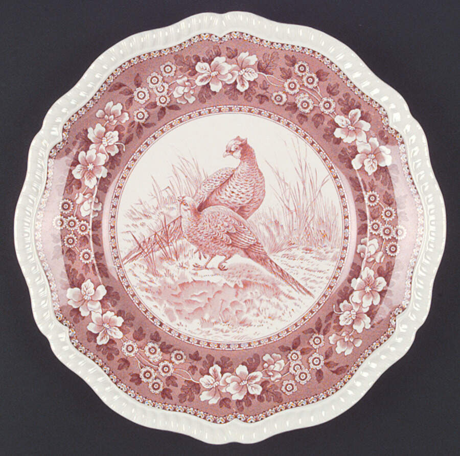 Tower Pink (Game Bird Center) Dinner Plate by Spode-1
