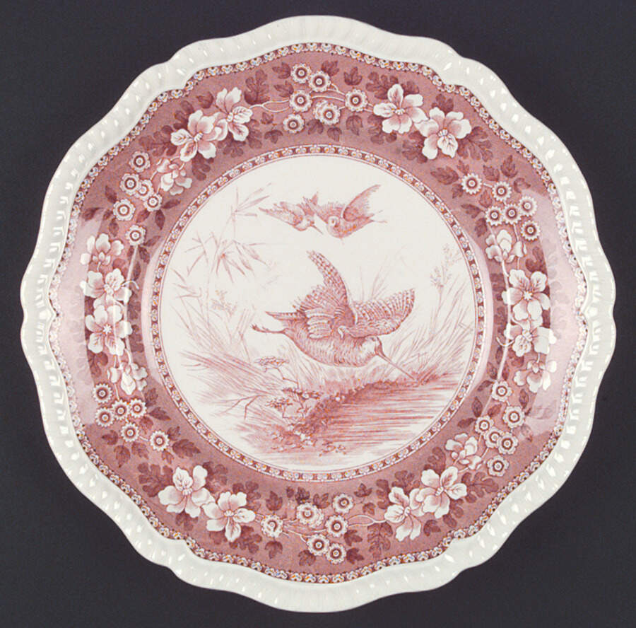 Tower Pink (Game Bird Center) Dinner Plate by Spode-1