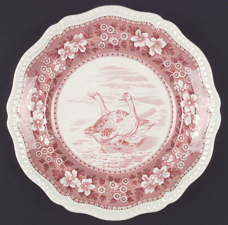 Tower Pink (Game Bird Center) Dinner Plate by Spode-1