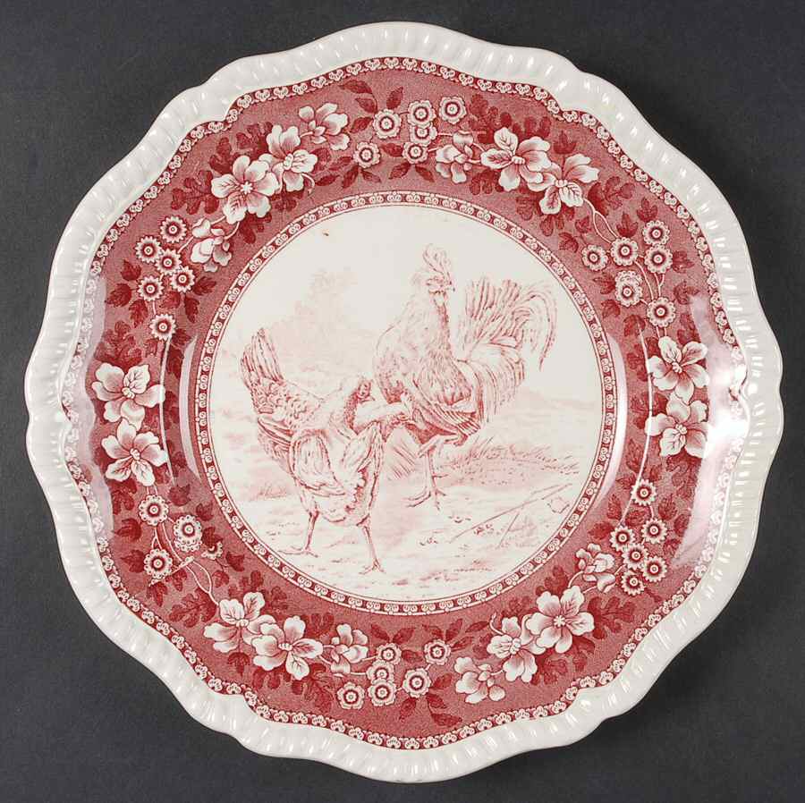 Tower Pink (Game Bird Center) Dinner Plate by Spode-1