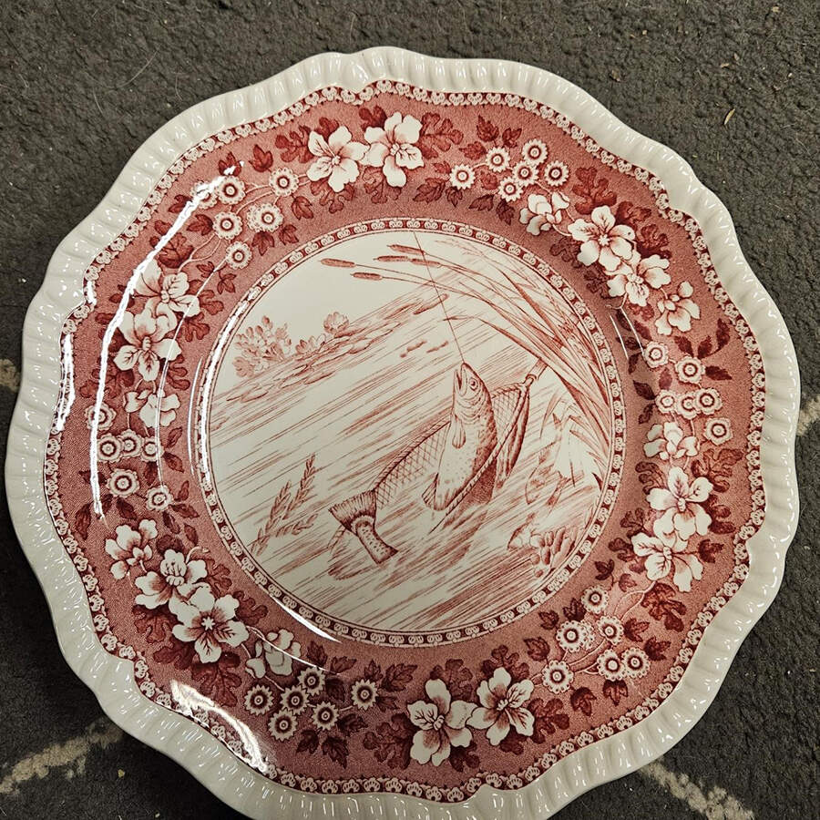 Tower Pink (Fish Center) Dinner Plate by Spode-1