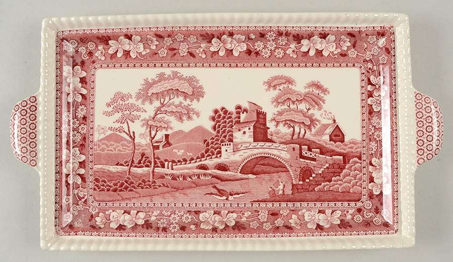 Tower Pink (Newer Backstamp) Large Sandwich Tray by Spode-1