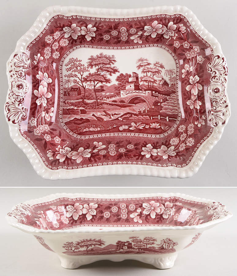 Tower Pink (Newer Backstamp) Rectangular Vegetable No Lid by Spode-1