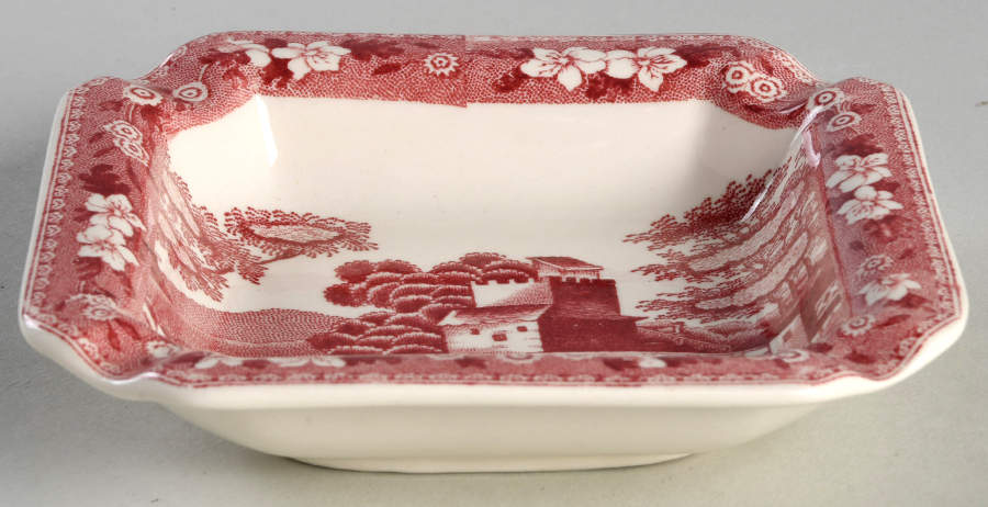 Tower Pink (Newer Backstamp) 4" Square Ashtray by Spode-1