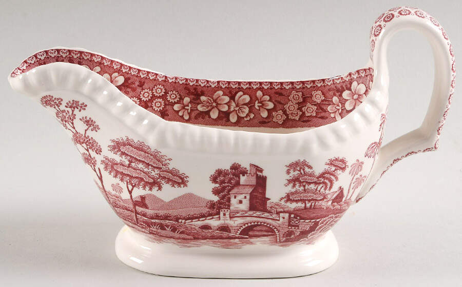 Tower Pink (Newer Backstamp) Gravy Boat by Spode-1
