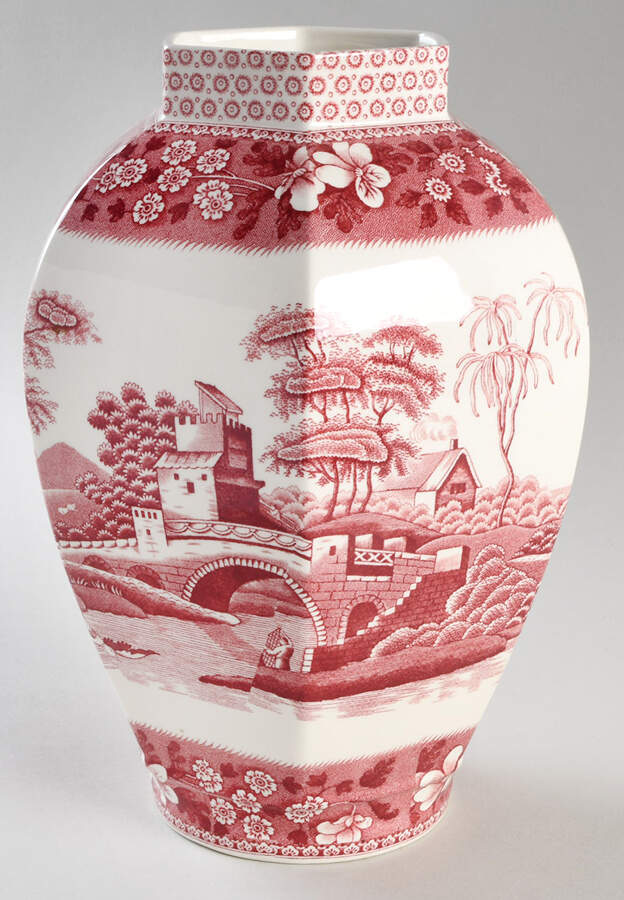 Tower Pink (Newer Backstamp) Medium Hexagonal Ginger Jar No Lid by Spode-1
